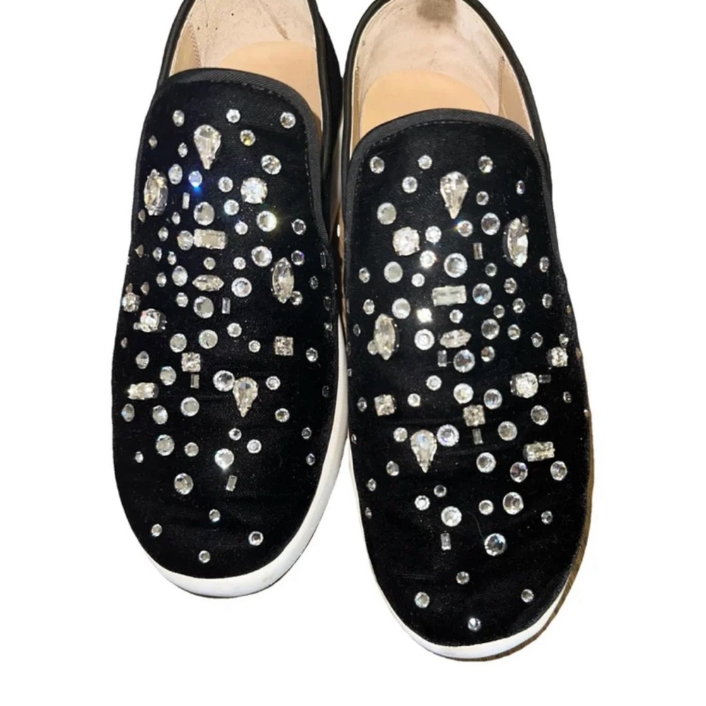 Giuseppe Zanotti rhinestone crystal bling velvet sneakers 37